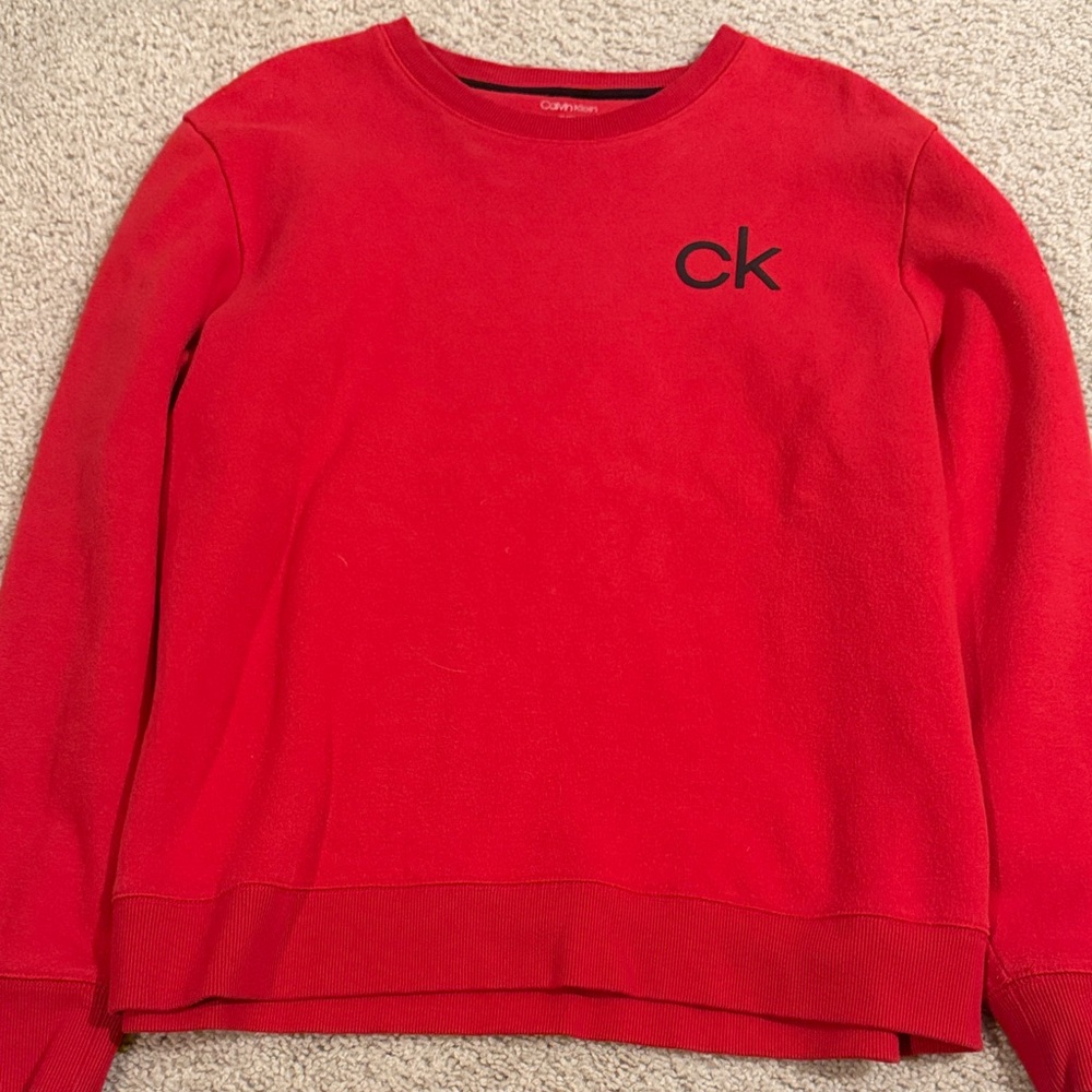 Calvin Klein Bold Red Crew Neck Sweater